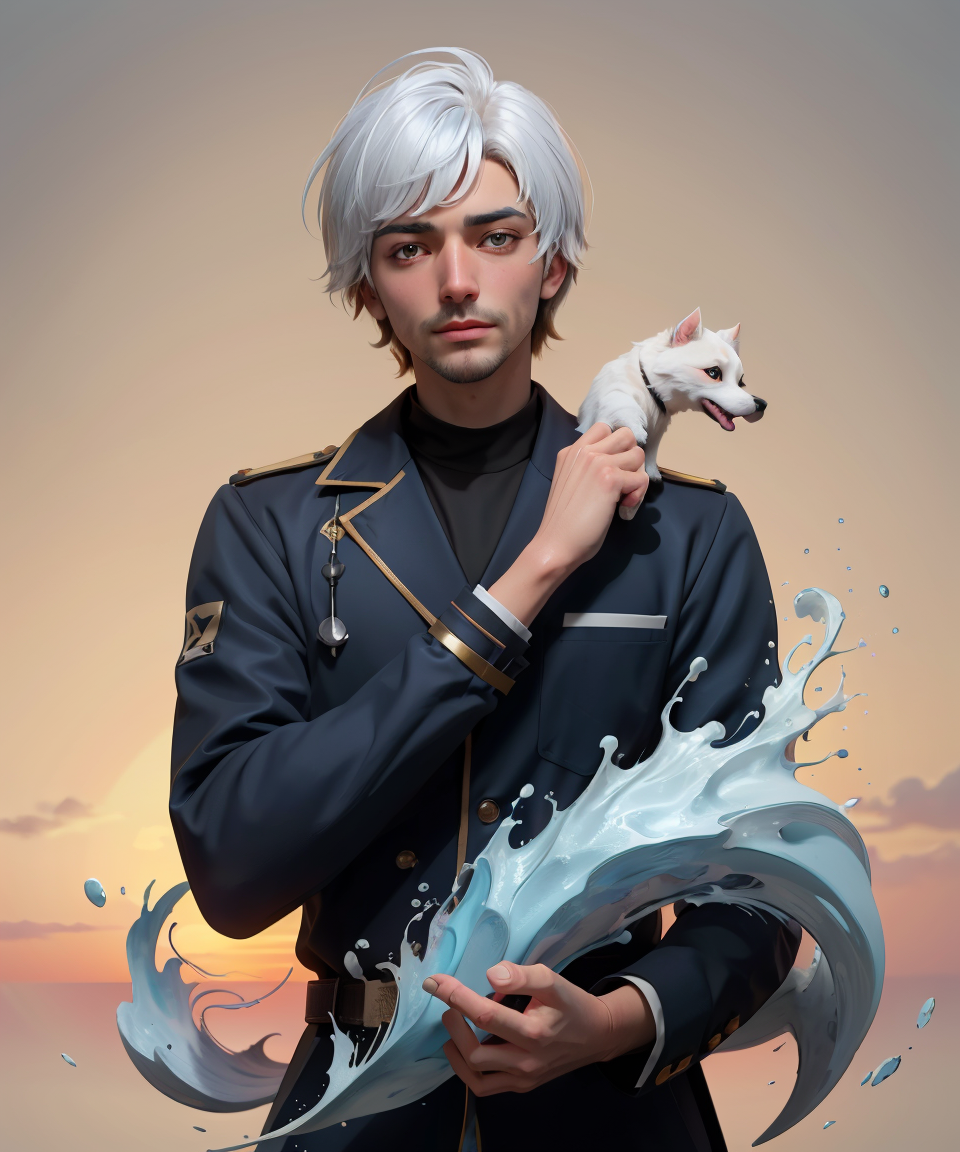 02755-2577401321-long shot of a Varied Relaxing Albanian Male Veterinarian, White hair styled as Shaggy, background is Glacier, at Sunset, soft f.png